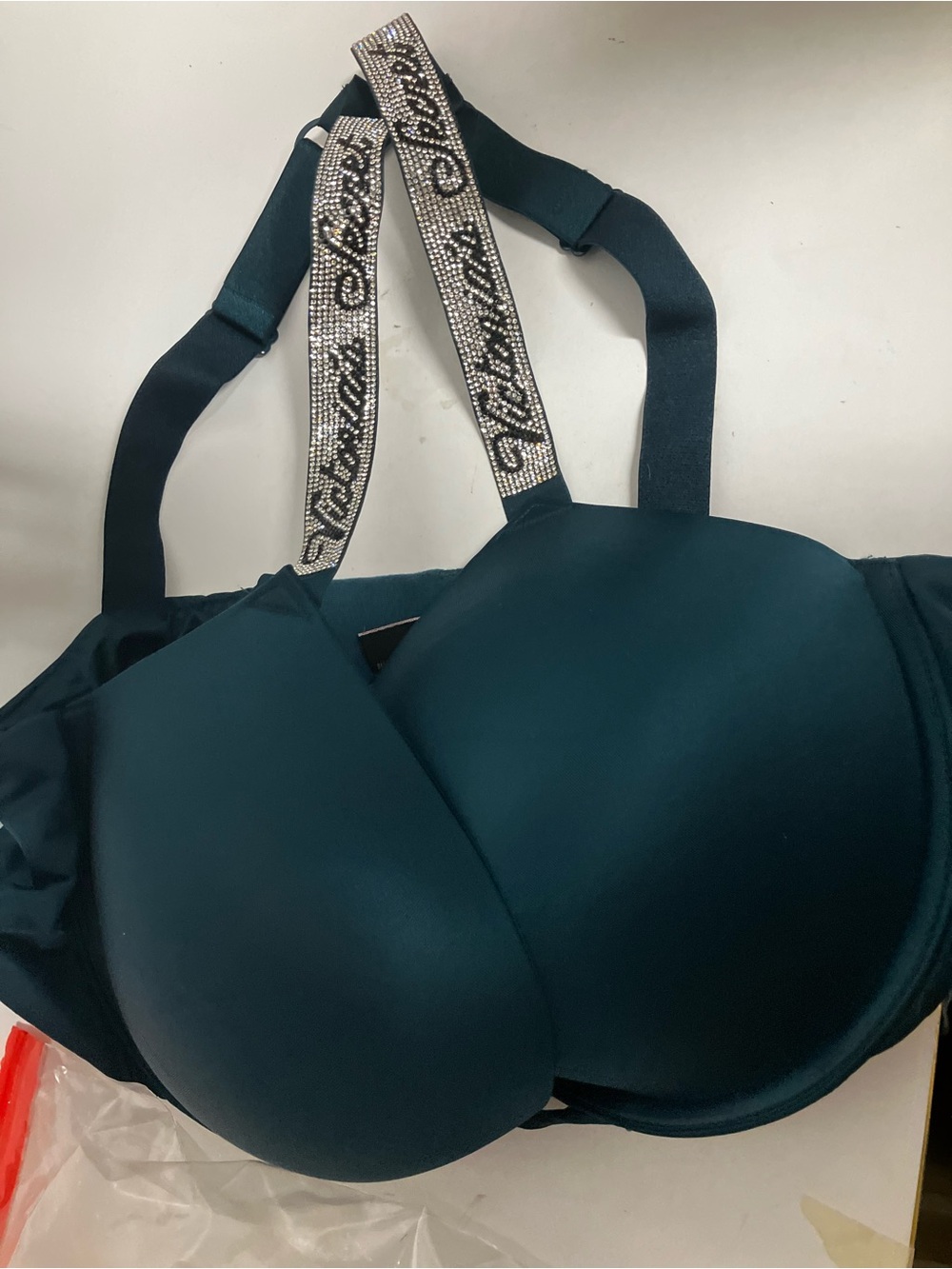 Victoria's Secret Very Sexy Logo Shine Strap Push-Up Bra teal